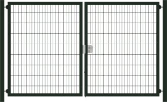 Hillfence metalen dubbele poort Premium Zwart 300x100cm
