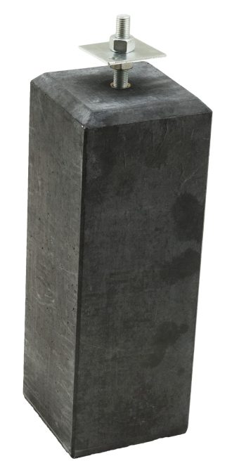 Betonpoer 18x18x50cm antraciet met verstelbare plaat