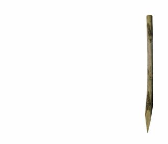 Ronde paal Ø 6/8cm (geschild) tamme kastanje hout, lengte 180cm