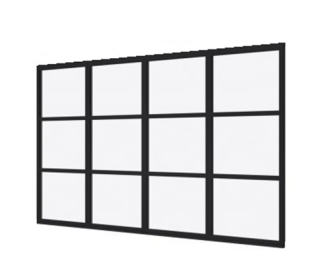 Zwarte steellook kozijn 303 cm