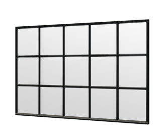Zwarte steellook kozijn 378 cm