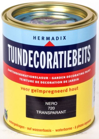 Hermadix tuindecoratiebeits 0,75 liter, kleur Nero 720