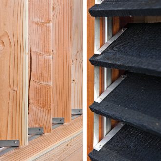 Shutter systeem RVS, hoogte 96cm (tbv 8 planken)