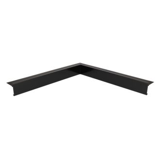 Inwendig hoekstuk zwart 45x45mm, 50x50cm incl. koppelstuk