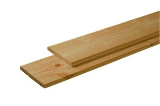Douglas plank fijn bezaagd/geschaafd 28x195mm groen geïmpregneerd Lengte 300cm