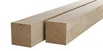 Eiken palen 40x40mm geschaafd met punt, lengte 110cm