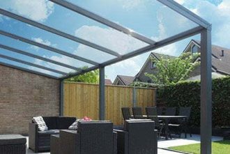 Aluminium Greenline terrasoverkapping met glas 300cm diep