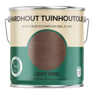 Hardhout tuinhout olie Licht grijs 2,5 liter