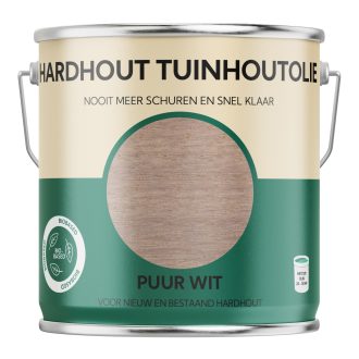 Hardhout tuinhout olie Puur wit 2,5 liter