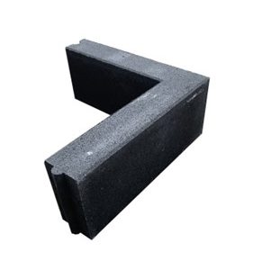 Betonbanden fundatie hoekstuk Antraciet 10x20cm 50x50cm
