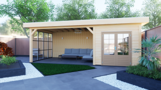 Luxe Tuinhuis met overkapping Diamant