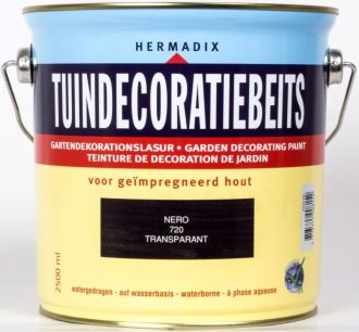 Hermadix tuindecoratiebeits 2,5 liter, kleur Nero 720