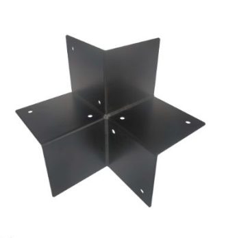 Paalverbinder zwart 3-weg
