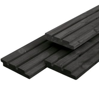 Rhombus profiel triple zwart 22x130mm, lengte 240cm