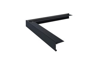 Uitwendig hoekstuk zwart 45x45mm, 50x50cm incl. koppelstuk
