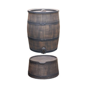 SHOWMODEL Roto regenton met ringen bruin 120 liter + voet