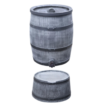 SHOWMODEL Roto regenton met ringen grijs + voet 120 liter