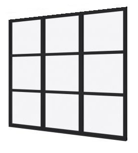 Zwarte steellook kozijn 228 cm