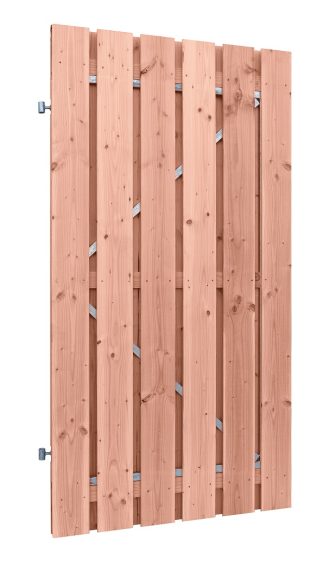 Poortdeur Douglas blank 16x140mm op verstelbare stalen frame 100x195cm