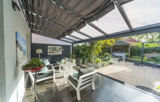 Veranda zonnedoeken 500x400 antraciet