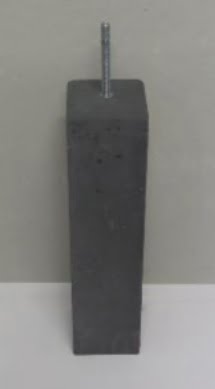 Betonpoer 14x14x58cm antraciet met verstelbare plaat