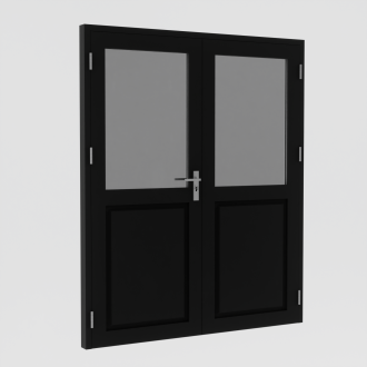Luxe zwart gespoten dubbele deur