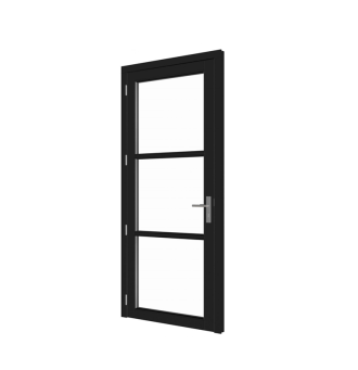 Zwarte steellook enkele deur