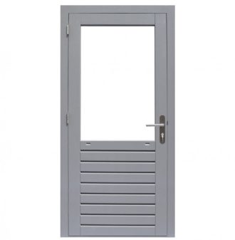 Hardhouten enkele deur prestige half glas (linksdraaiend)