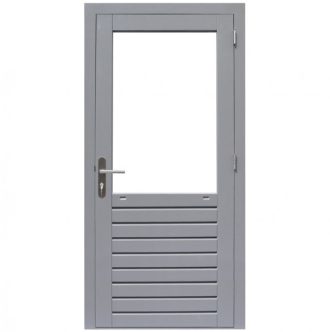 Hardhouten enkele deur prestige half glas (rechtsdraaiend)