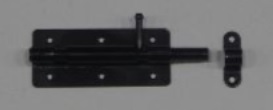 Plaatgrendel zwart 12cm