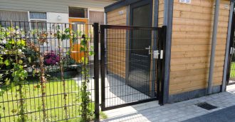 Hillfence metalen enkele poort Premium Zwart 100x100cm