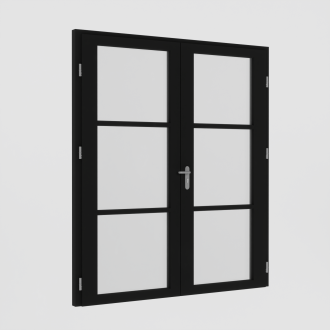 Zwarte steellook dubbele deur