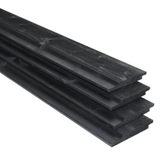 Sponningplank vuren zwart 18x145mm lengte 248cm